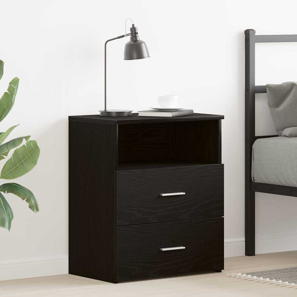 vidaXL Mesita de Noche Roble Negro 50 x 32 x 60cm Madera de ingeniería