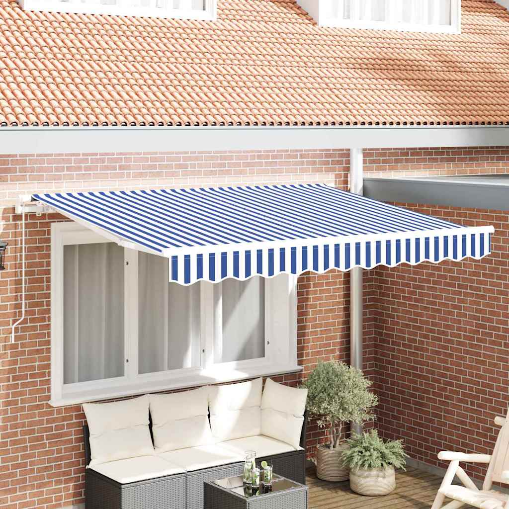 vidaXL Lona de repuesto para toldo para 3,5x2 m Rayas azules y blancas