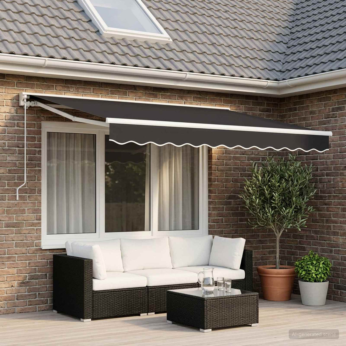 vidaXL Lona de repuesto para toldo para 2,5x2 m Gris antracita