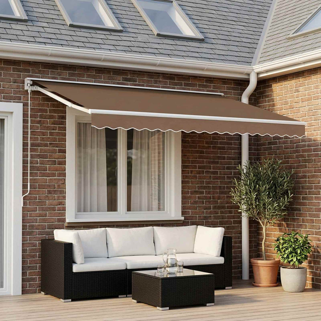 vidaXL Lona de repuesto para toldo para 4x3 m Beige Poliéster