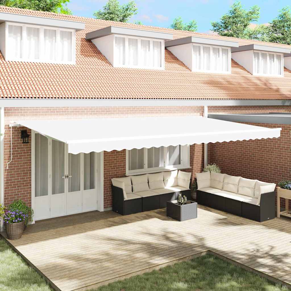 vidaXL Lona de repuesto para toldo para 6 x 3,5 m Blanco Poliéster