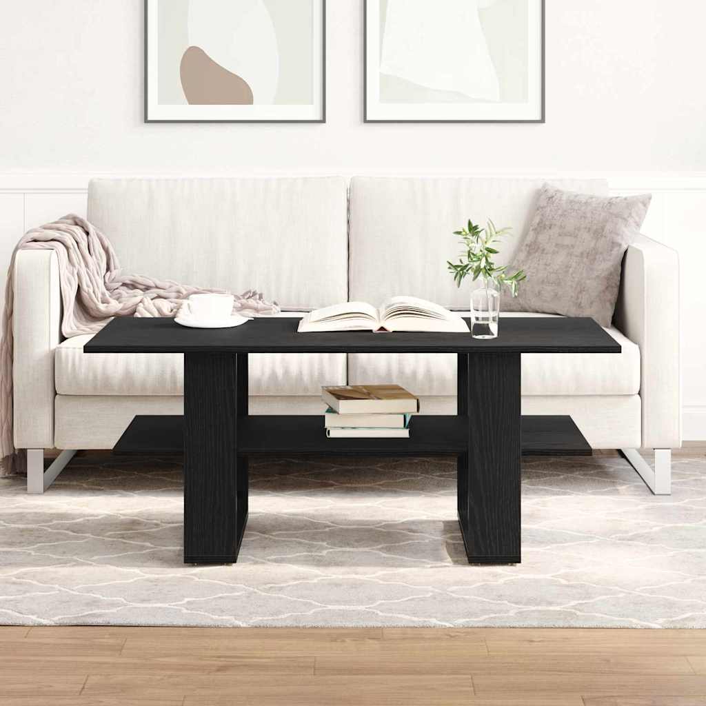 vidaXL Mesa de Café Roble Negro 102 x 55 x 42 cm Madera de ingeniería