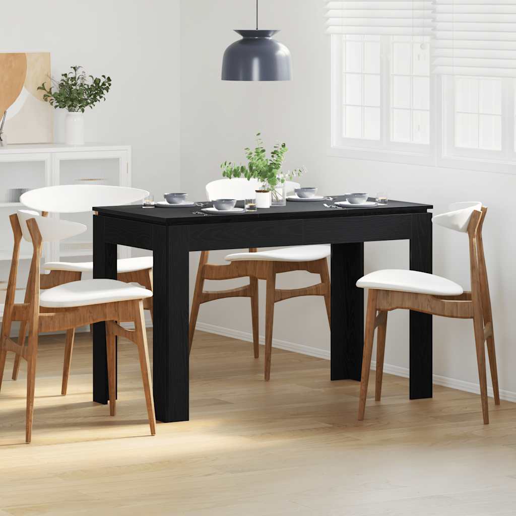 vidaXL Mesa de comedor de roble negro de 120x60x76 cm, fabricada en madera de ingeniería