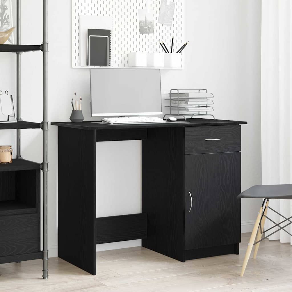 vidaXL Escritorio Roble Negro Madera de ingeniería 100 x 50 x 76 cm