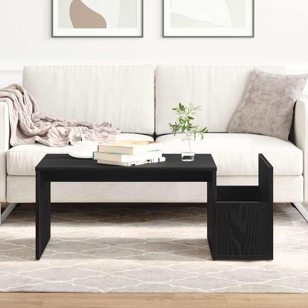 vidaXL Mesa de Café Roble Negro 90 x 45 x 35 cm Madera de ingeniería