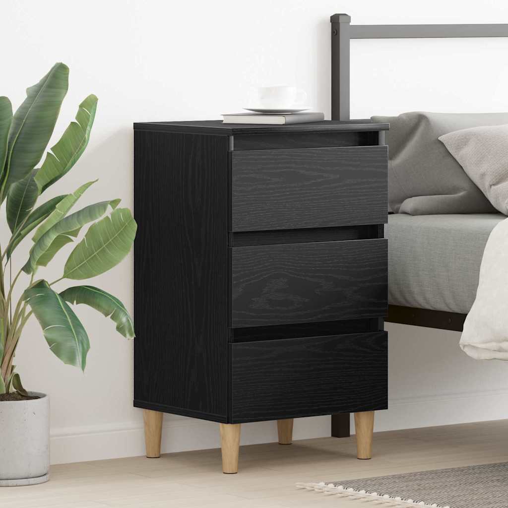 vidaXL Armario de Noche Roble Negro 40 x 35 x 69 cm