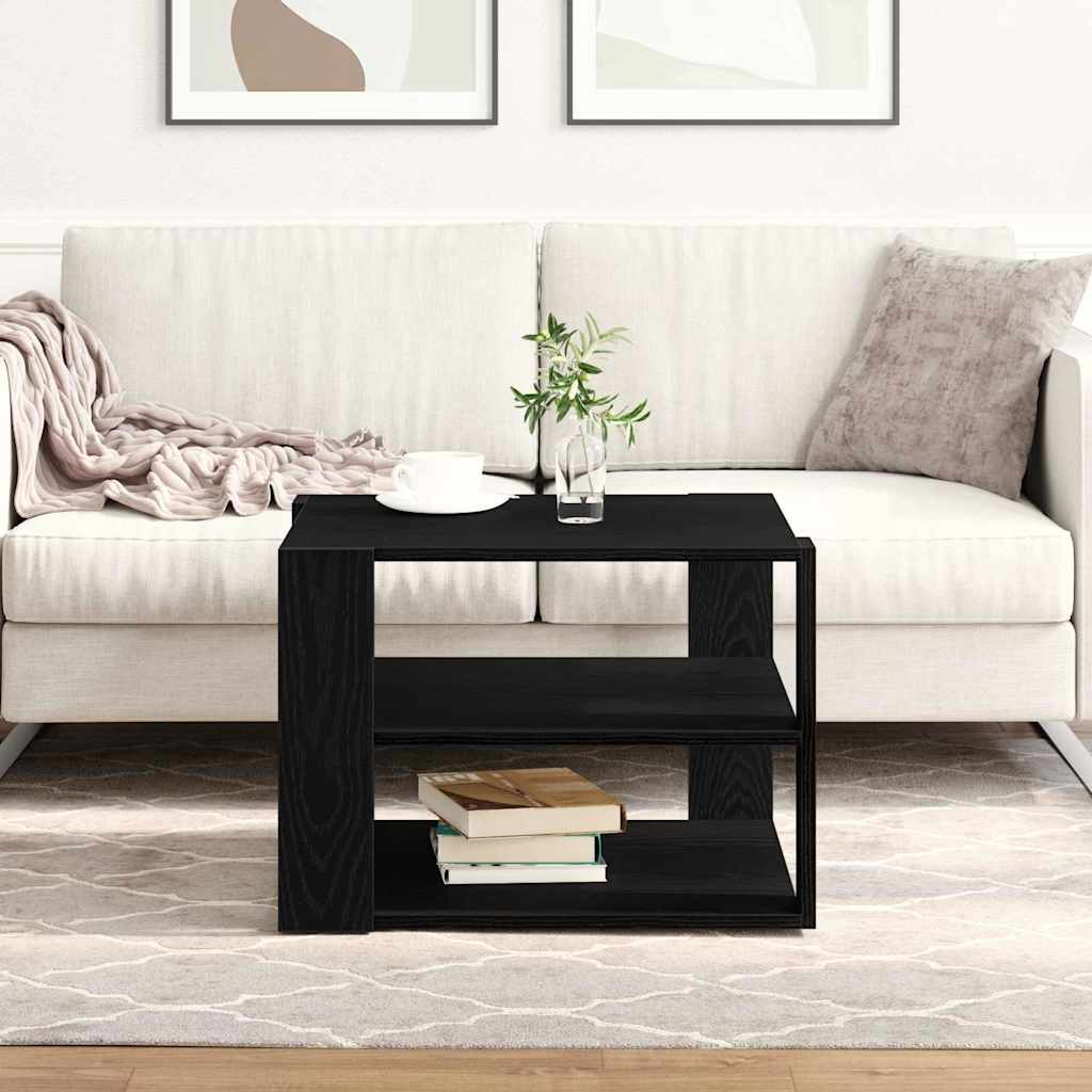 vidaXL Mesa de Café Roble Negro 58 x 58 x 40 cm Madera de ingeniería