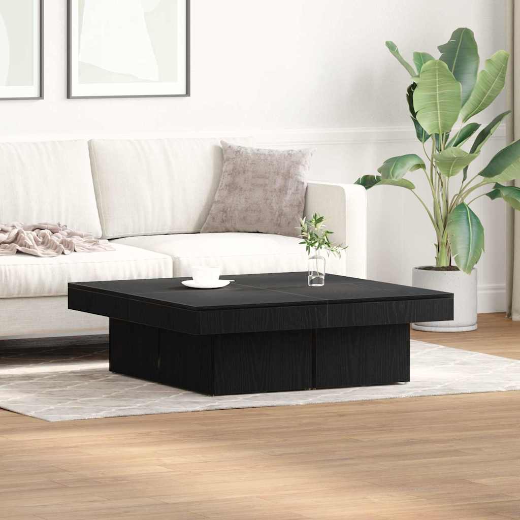 vidaXL Mesa de Café Roble Negro 90 x 90 x 28 cm Madera de ingeniería