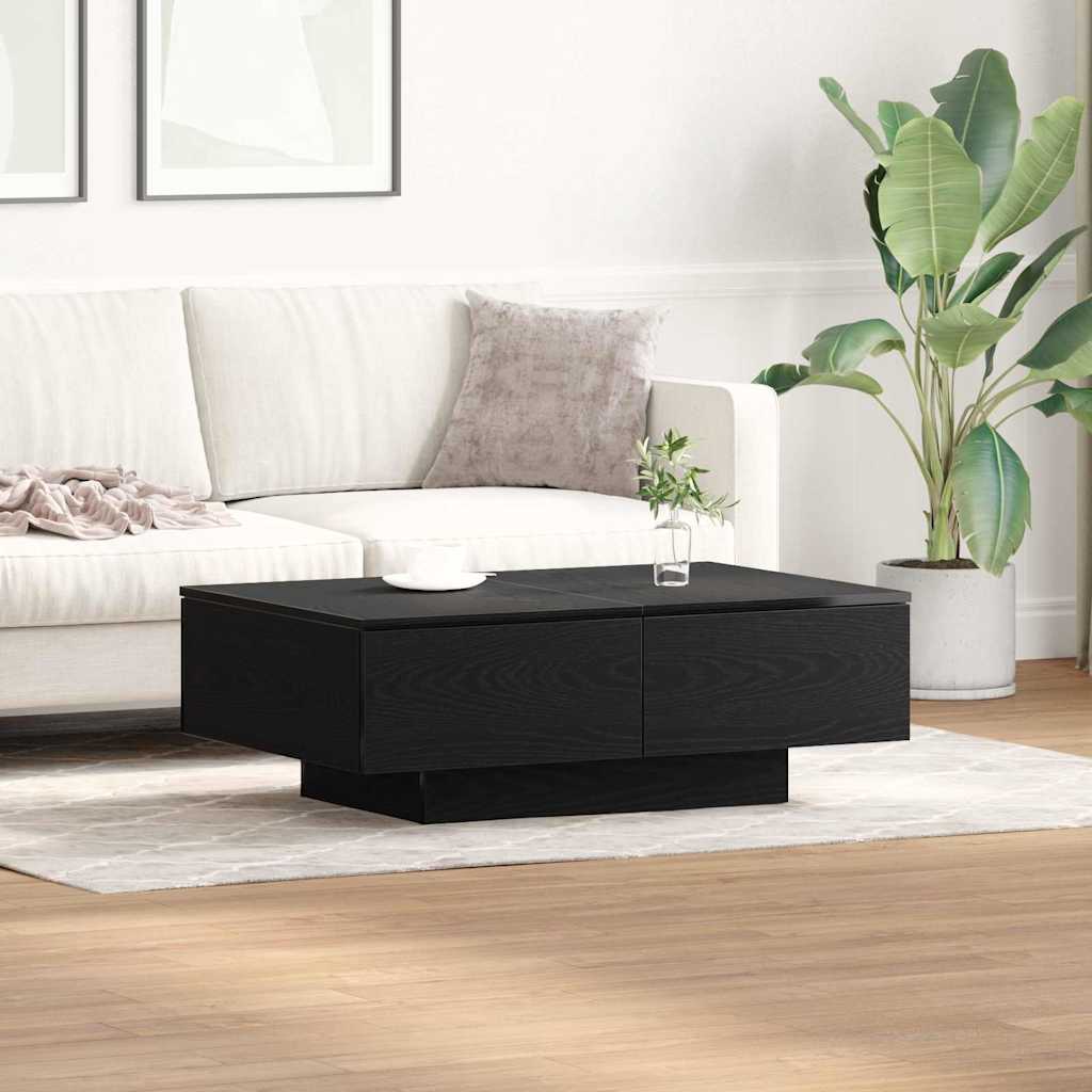 vidaXL Mesa de Café Roble Negro 90 x 60 x 31 cm Madera de ingeniería