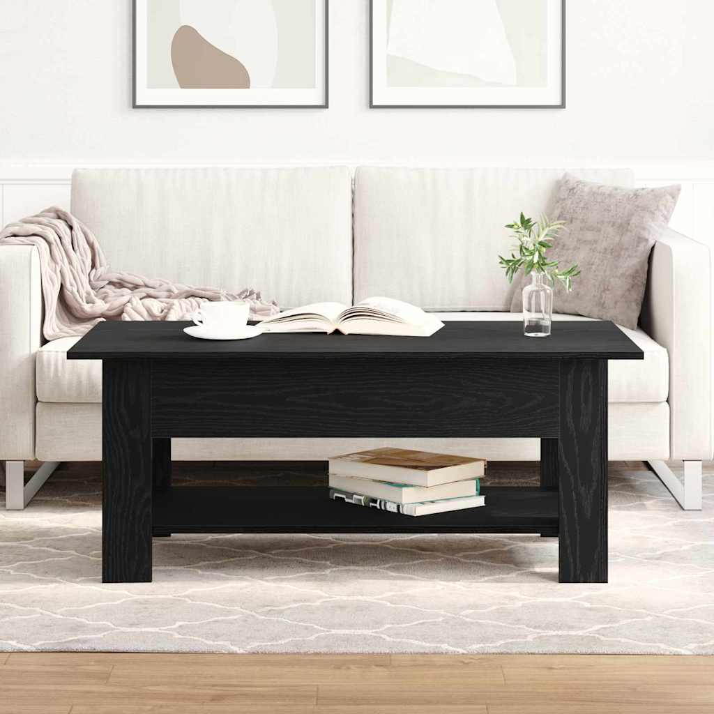 vidaXL Mesa de Café Roble Negro 102 x 55 x 42 cm Madera de ingeniería