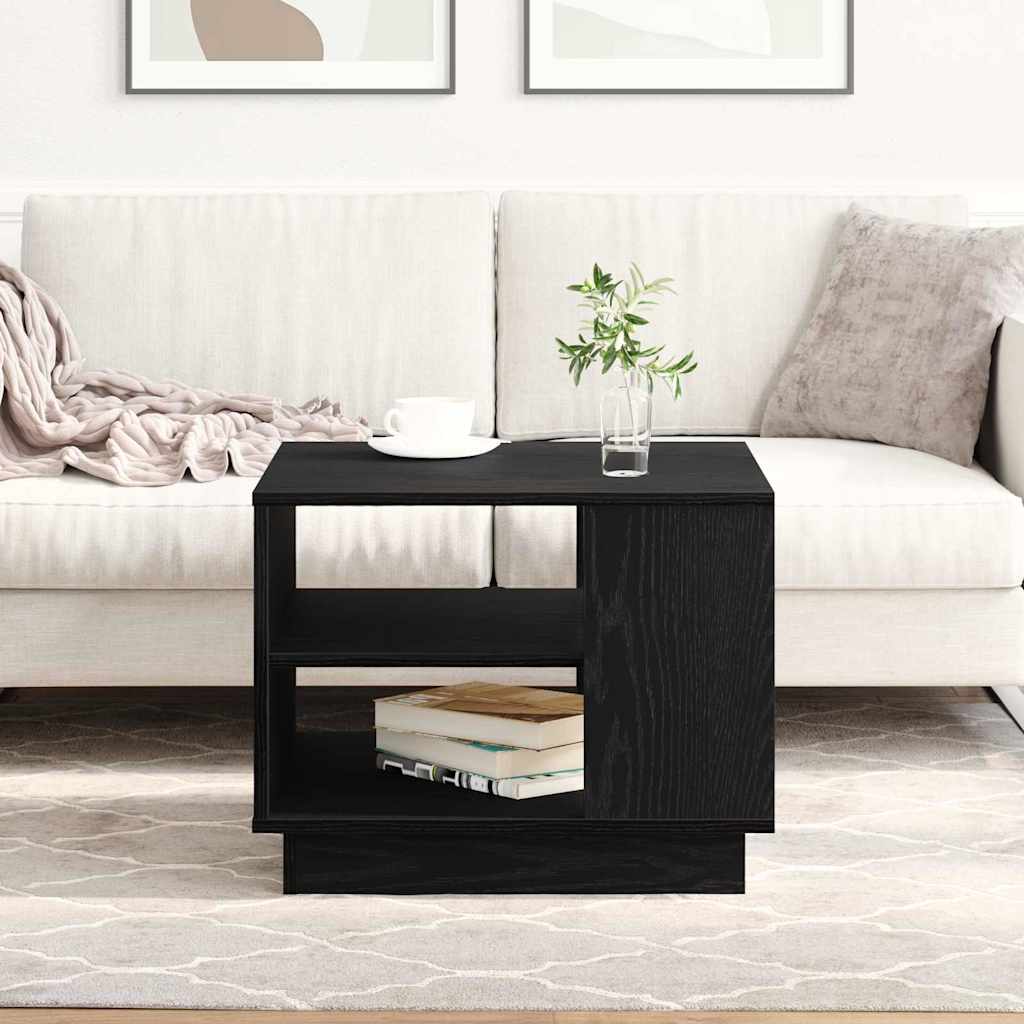 vidaXL Mesa de Café Roble Negro 55 x 55 x 42 cm Madera de ingeniería