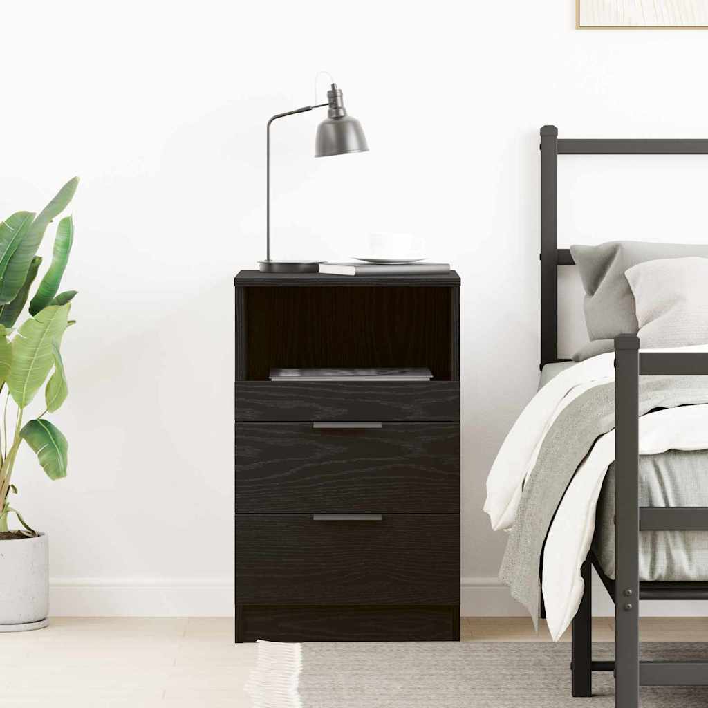 vidaXL Armario de Noche Roble Negro 40 x 35 x 65 cm