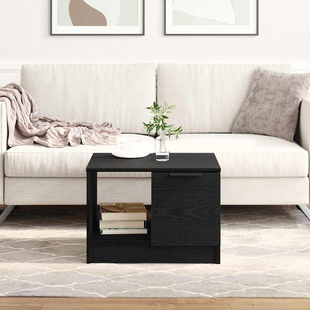 vidaXL Mesa de Café Roble Negro 50 x 50 x 36 cm Madera de ingeniería
