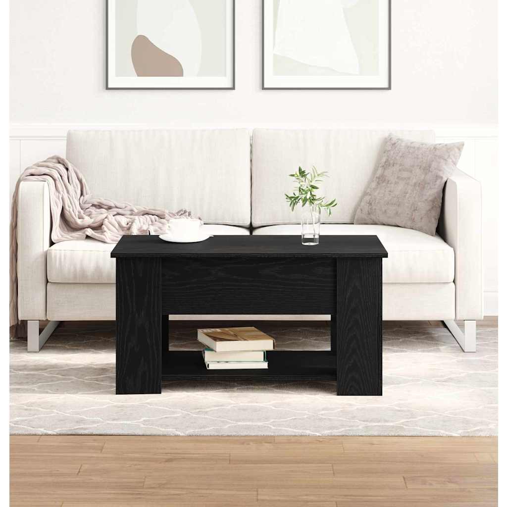 vidaXL Mesa de Café Roble Negro 79 x 49 x 41 cm Madera de ingeniería