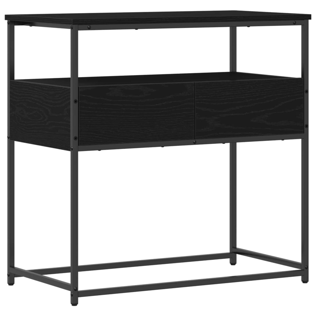 vidaXL Mesa Consola Roble Negro 75 x 40 x 75 cm Madera de ingeniería