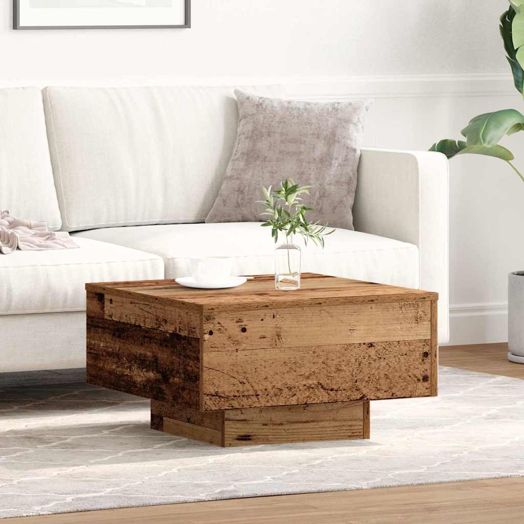 vidaXL Mesa de Café Madera envejecida 55 x 55 x 31 cm