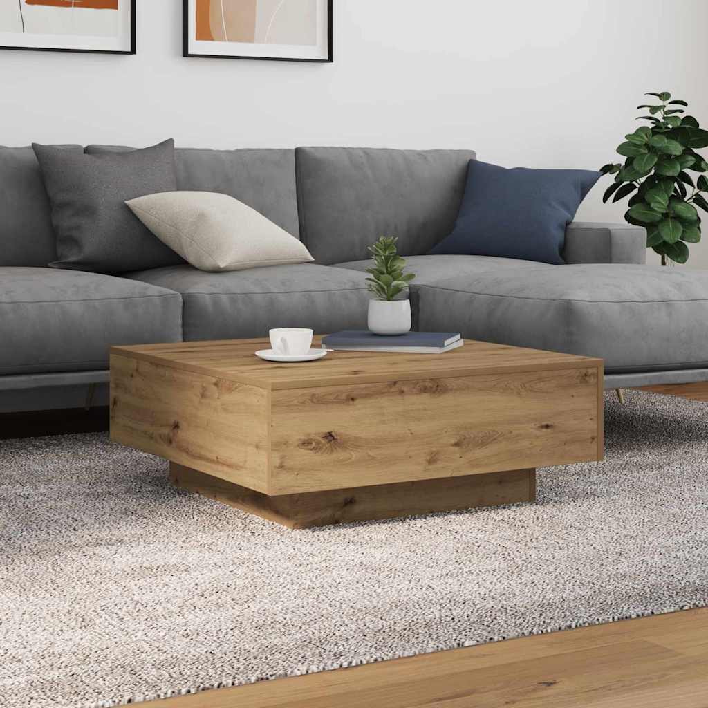 vidaXL Roble artisan 80 x 80 x 31 cm Madera de ingeniería
