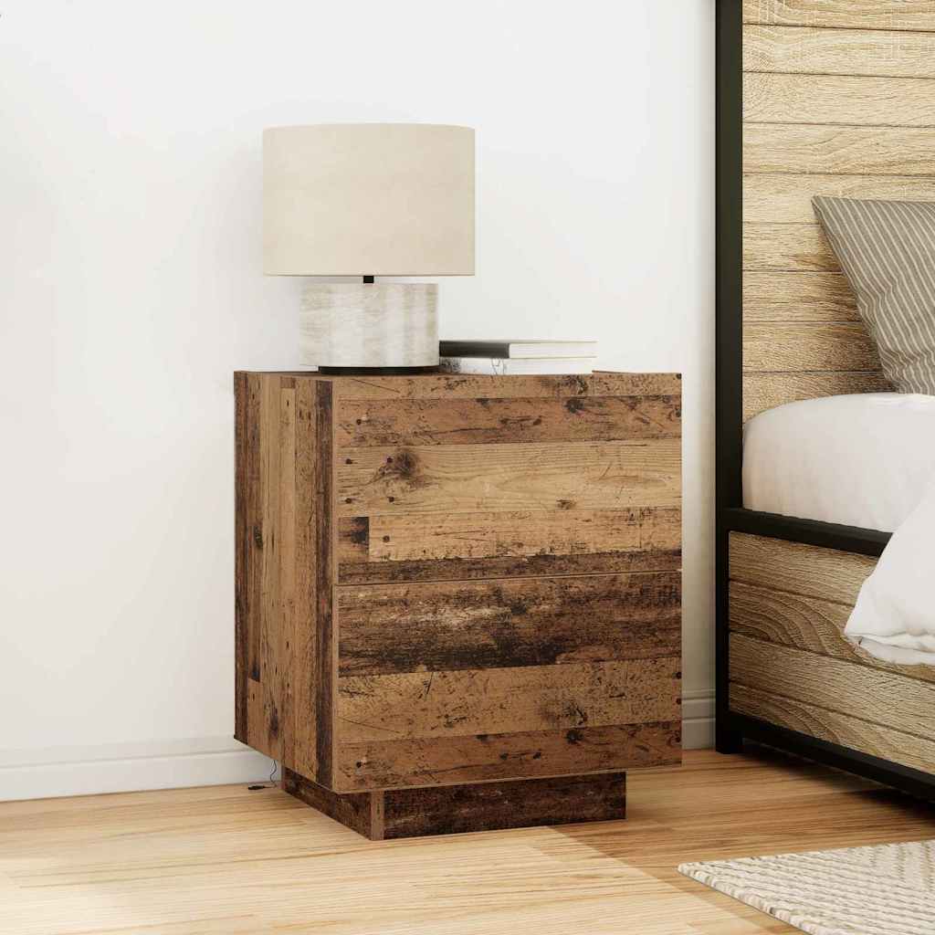 vidaXL Armario de Noche 2 uds. Madera vieja 45 x 40 x 55 cm