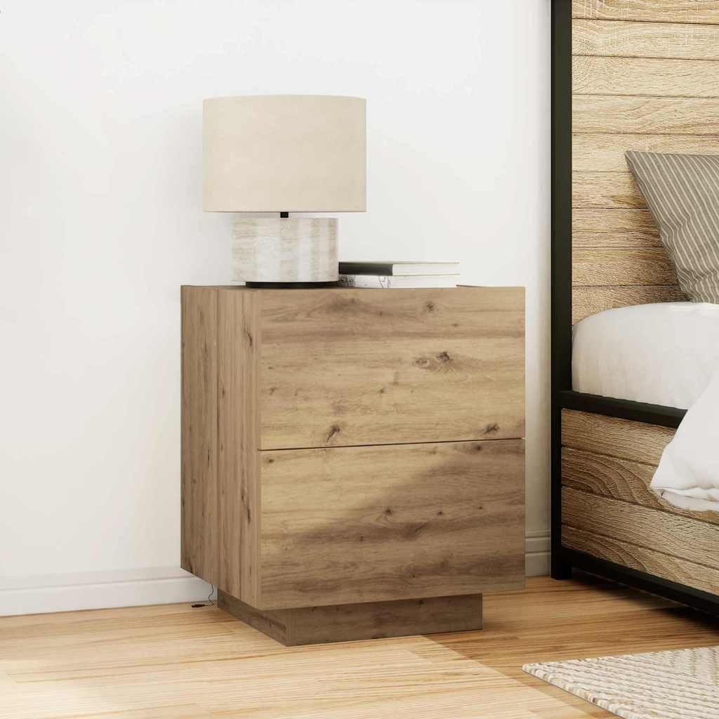 vidaXL Armario de Noche 2 uds. Roble artisan 45 x 40 x 55 cm