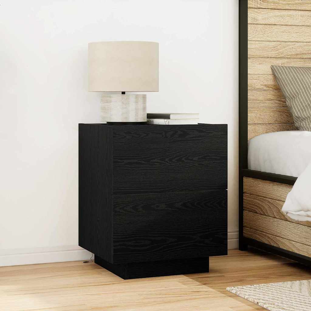 vidaXL Armario de Noche 2 uds. Roble Negro 45 x 40 x 55 cm