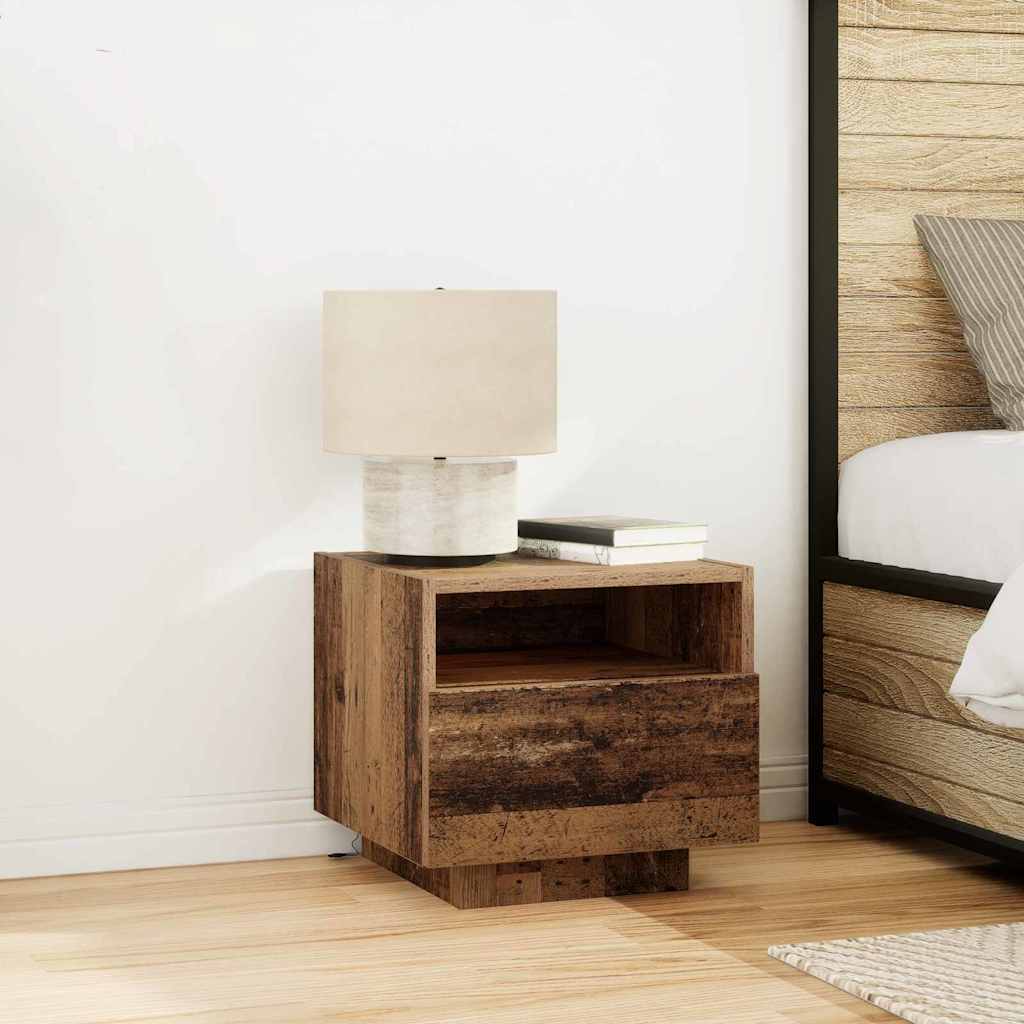 vidaXL Armario de Noche 2 uds. Madera vieja 40 x 39 x 37 cm