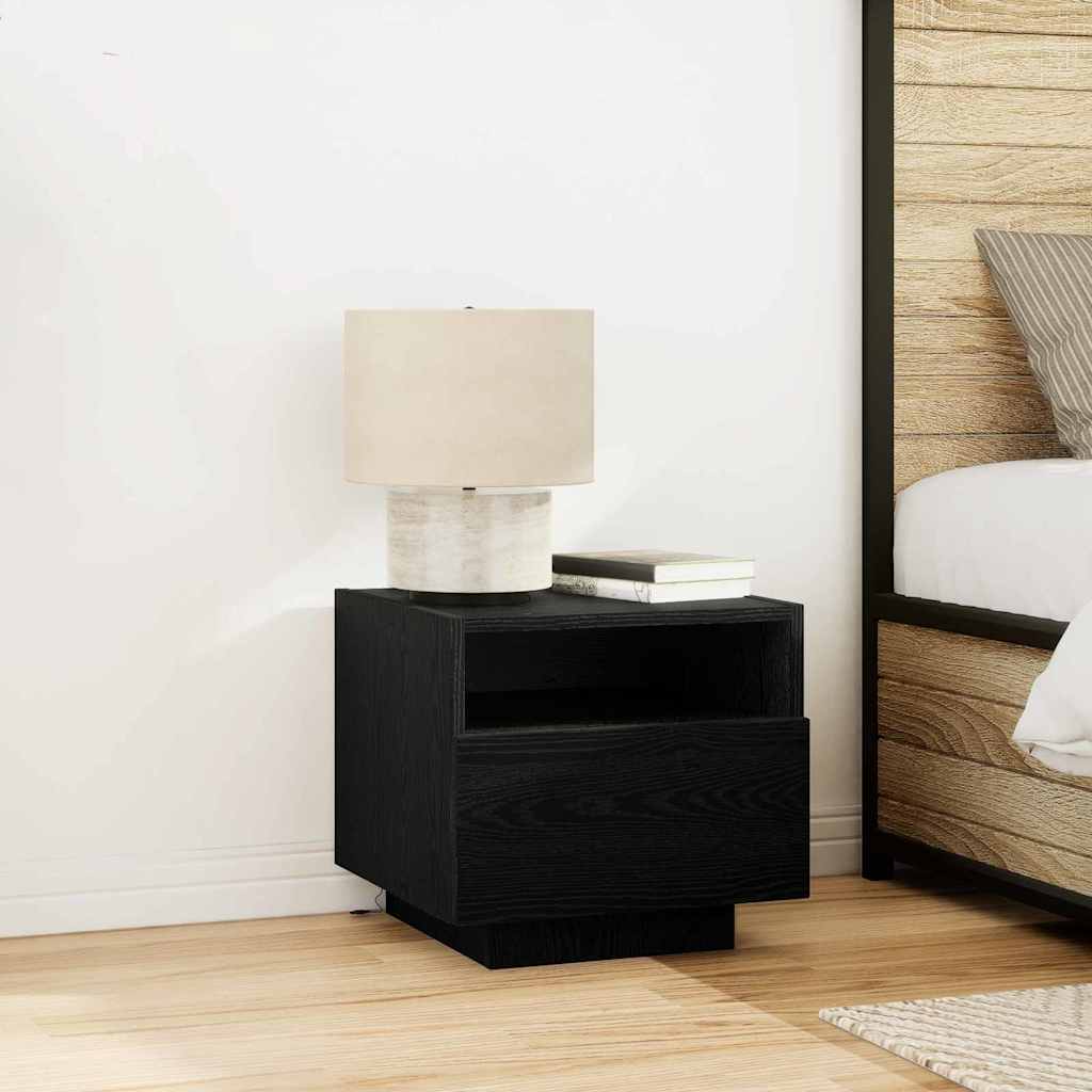vidaXL Armario de Noche 2 uds. Roble Negro 40 x 39 x 37 cm