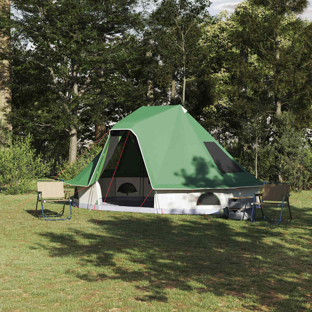vidaXL Carpa Tipi 6 persona Verde tafetán