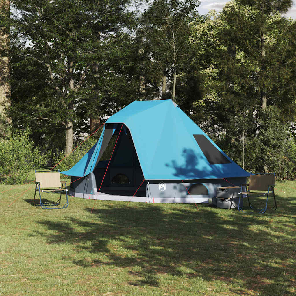 vidaXL Carpa Tipi 6 persona Azul tafetán