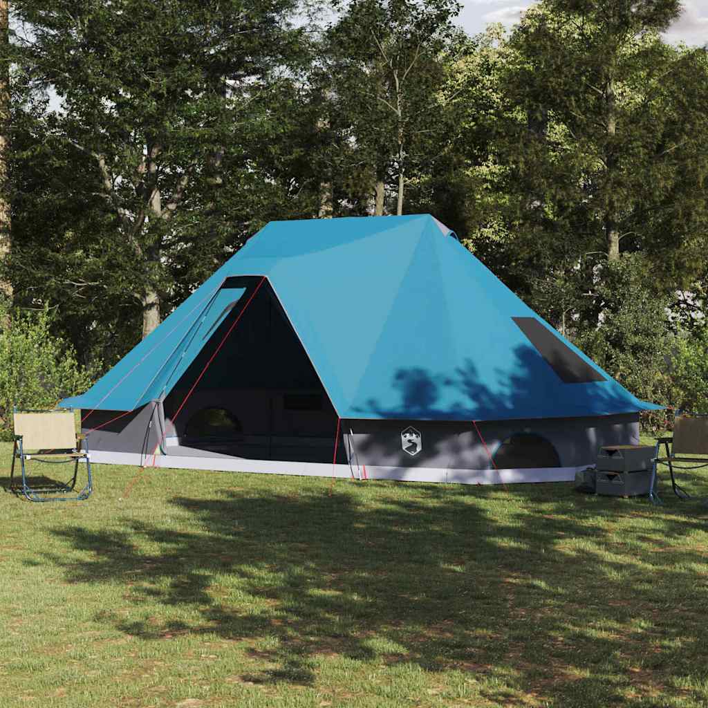 vidaXL Carpa Tipi 10 persona Azul tafetán