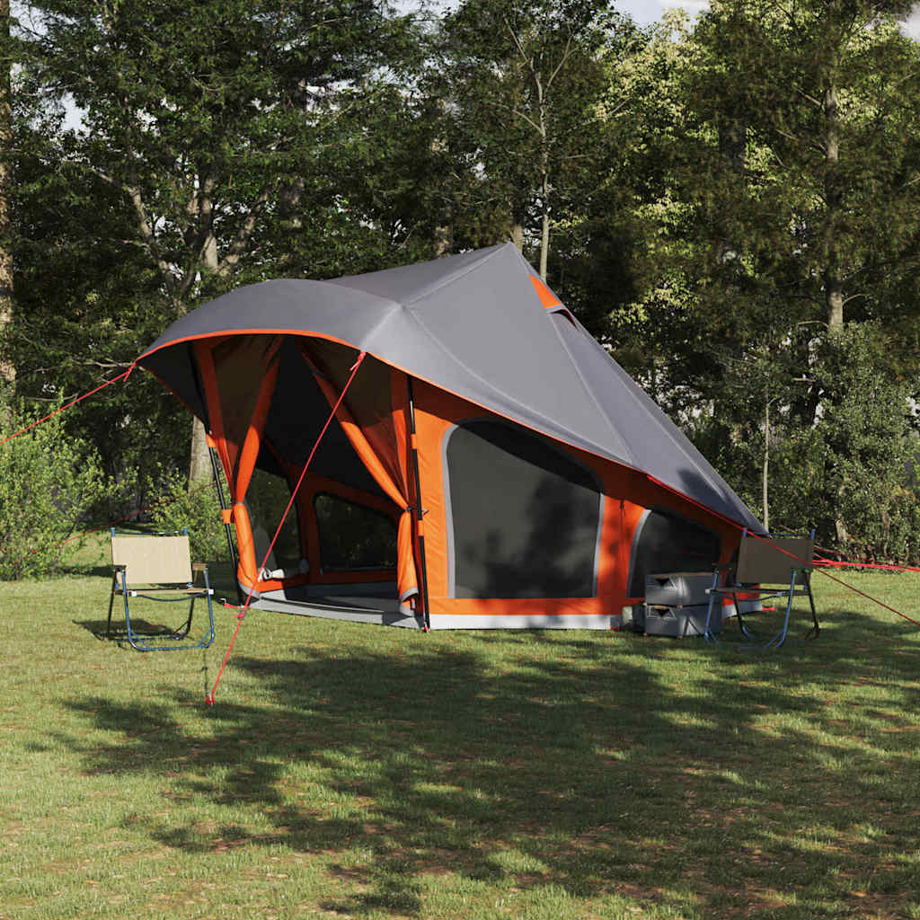 vidaXL Carpa Tipi con techo Gris y naranja 508 x 470 x 300 cm tafetán