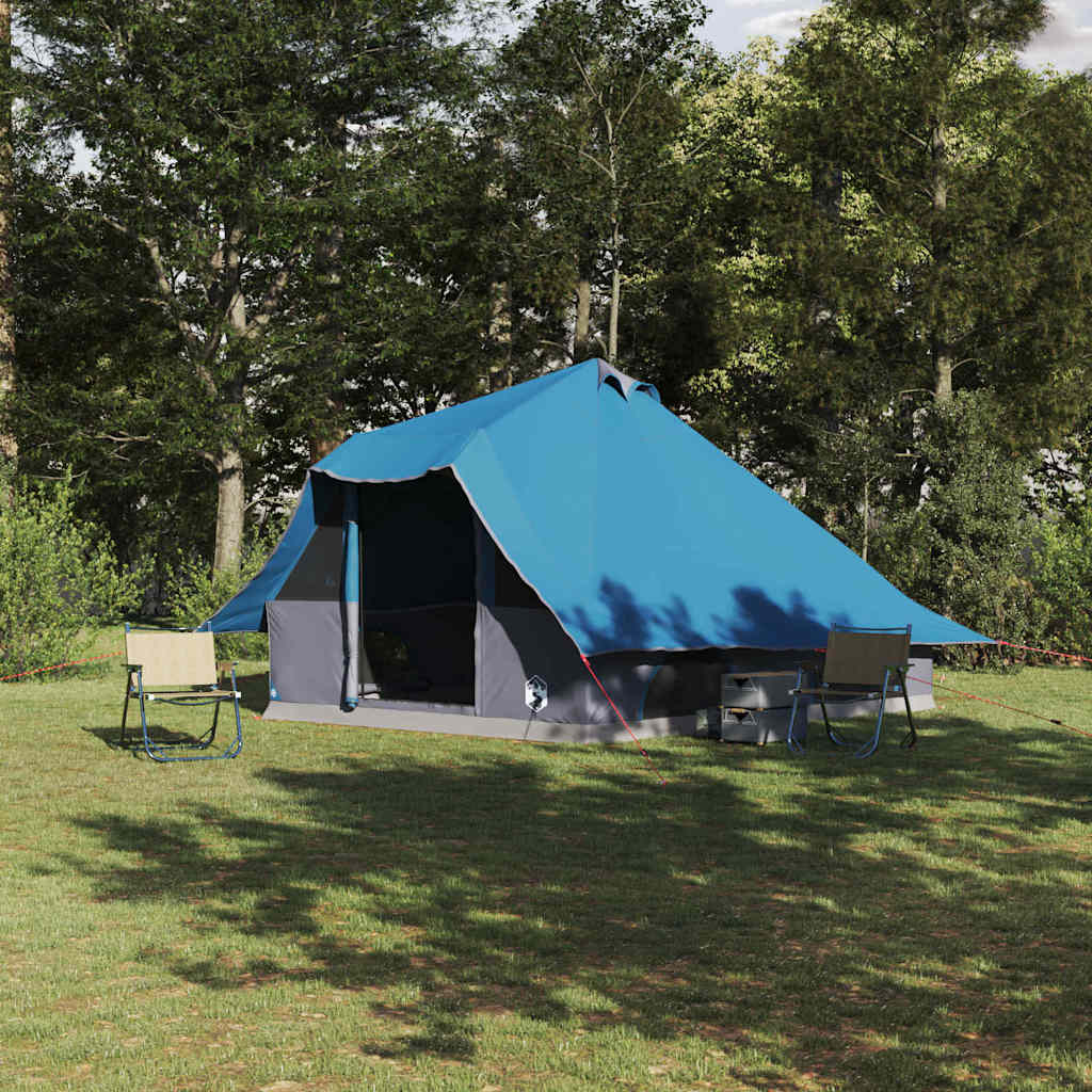 vidaXL Carpa Tipi 8 persona Azul tafetán