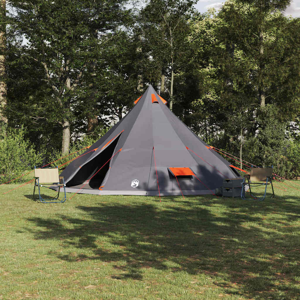 vidaXL Carpa Tipi con techo Gris y naranja 560 x 560 x 300 cm tafetán