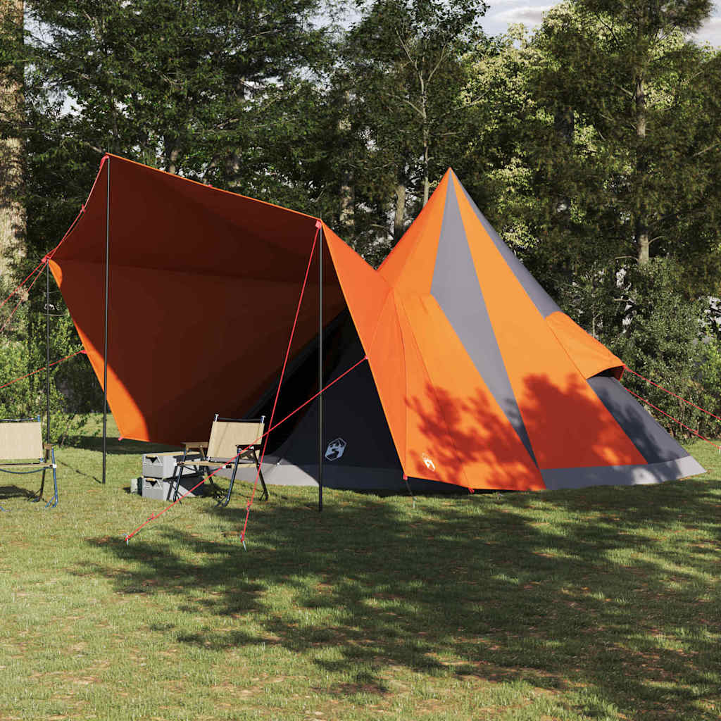 vidaXL Carpa Tipi con techo Gris y naranja 510 x 690 x 330 cm tafetán