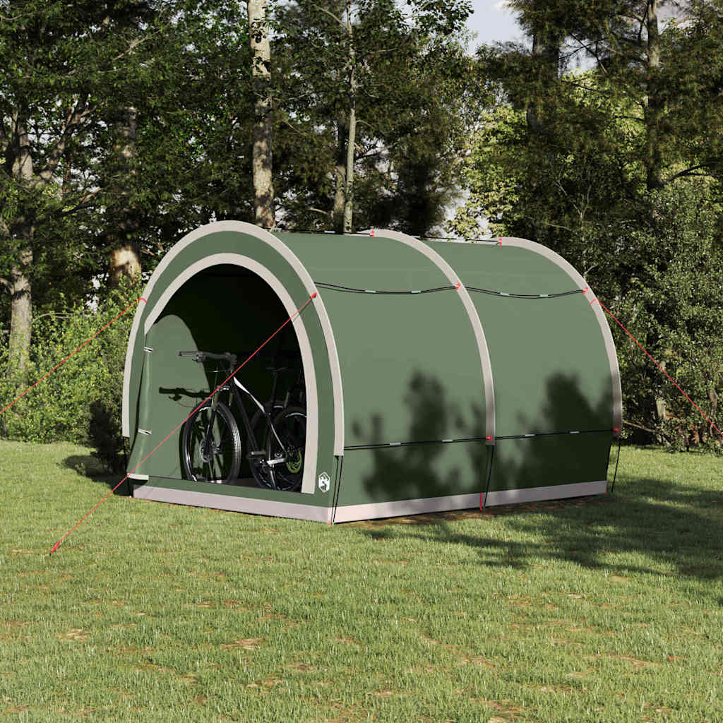 vidaXL Tienda para guardar bicicletas Verde 256 x 222 x 182 cm tafetán