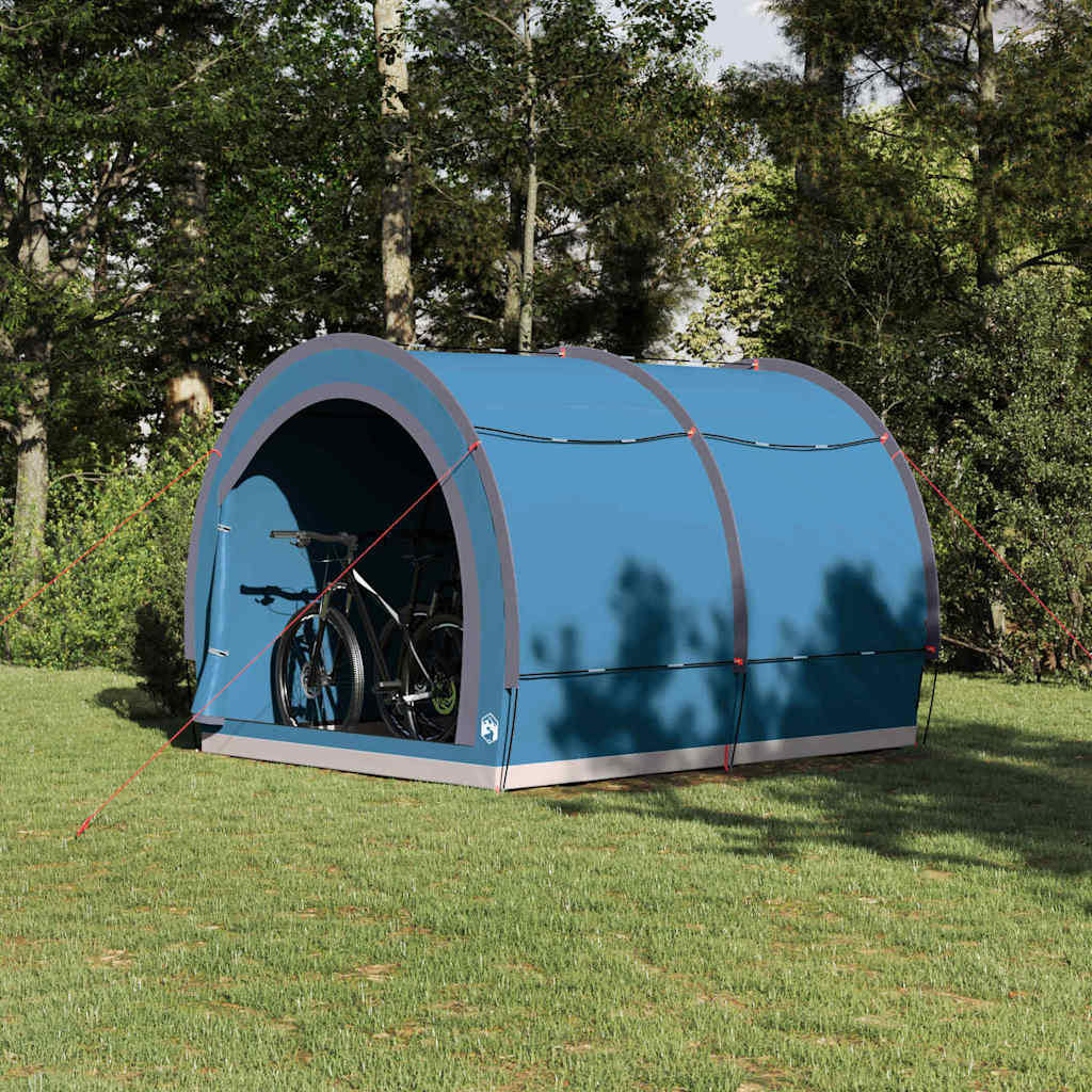 vidaXL Tienda para guardar bicicletas Azul 256 x 222 x 182 cm tafetán
