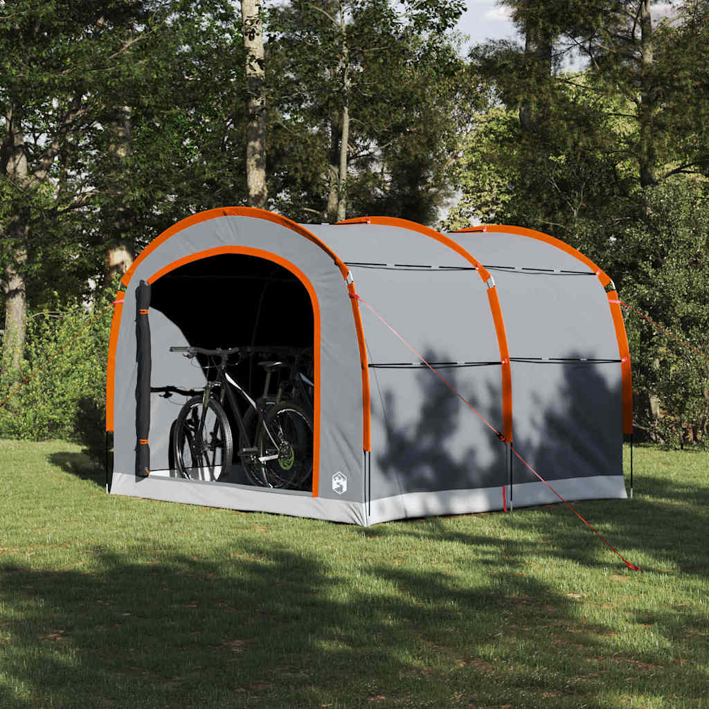 vidaXL Tienda 268 x 240 x 191 cm Impermeable Gris y naranja Poliéster