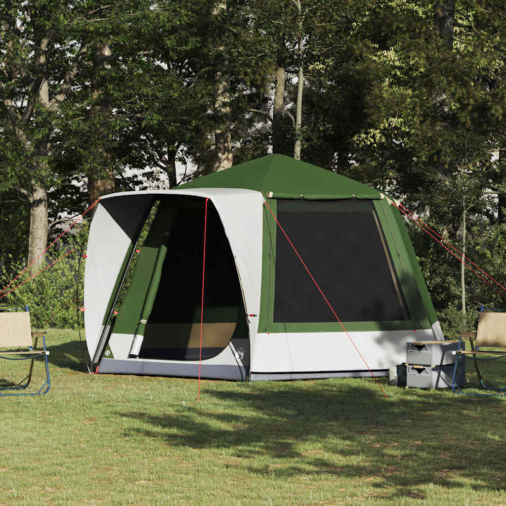 vidaXL Tienda de camping Cabaña Verde 420 x 420 x 227 cm Poliéster