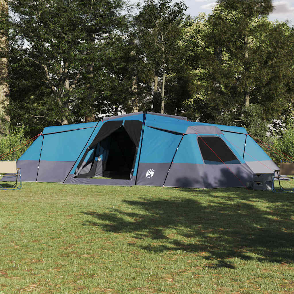 vidaXL Tienda Familiar 16 persona Impermeable Azul tafetán