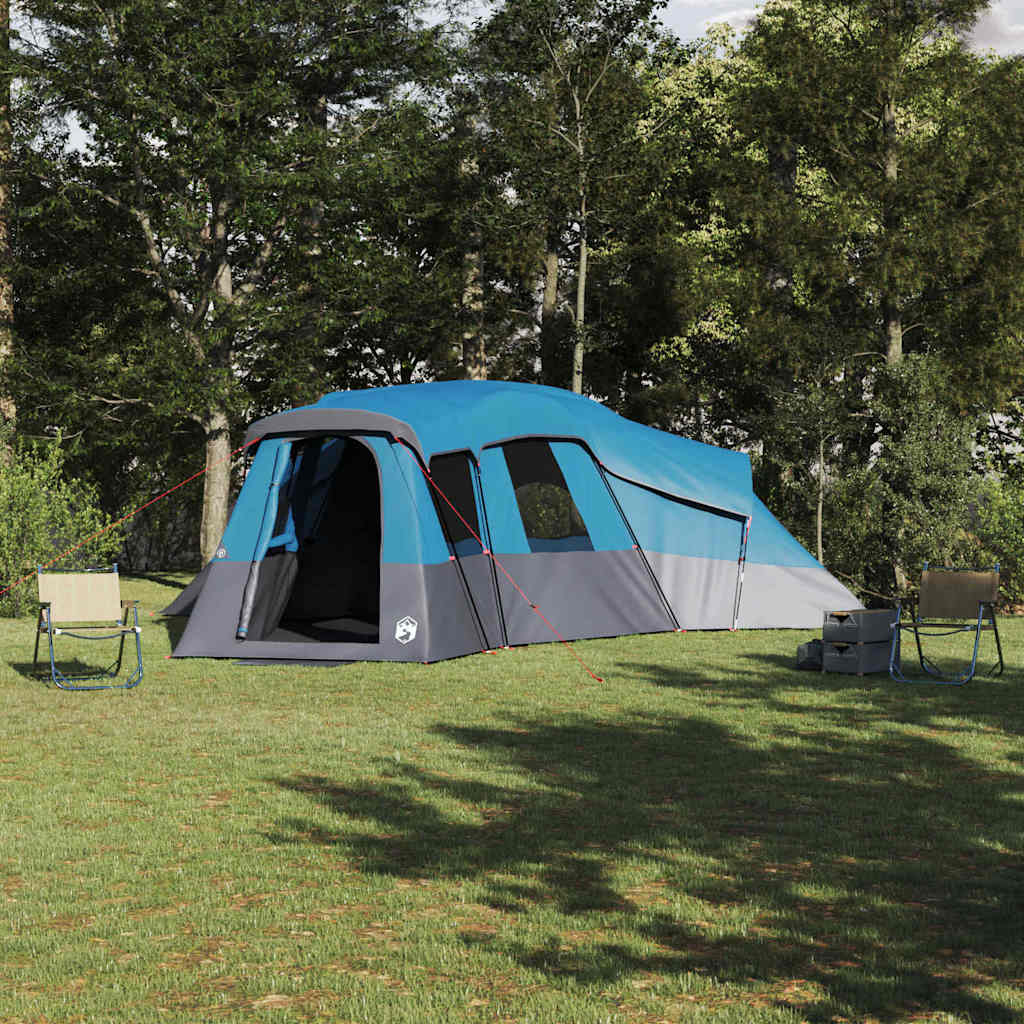 vidaXL Tienda Familiar 20 persona Impermeable Azul tafetán