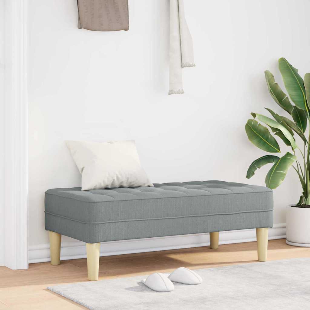 vidaXL Banco con cojín Gris Claro 113 x 57 x 39 cm tela