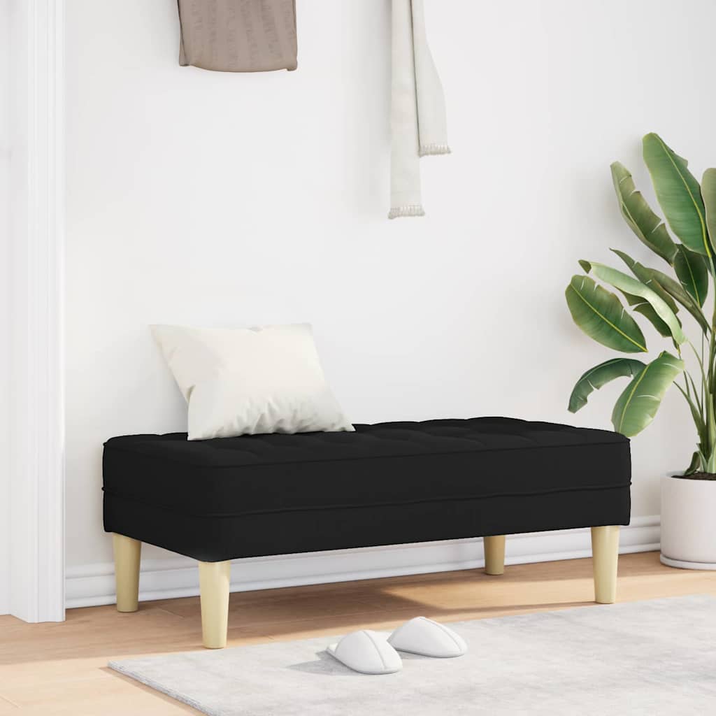 vidaXL Banco con cojín Negro 113 x 57 x 39 cm tela
