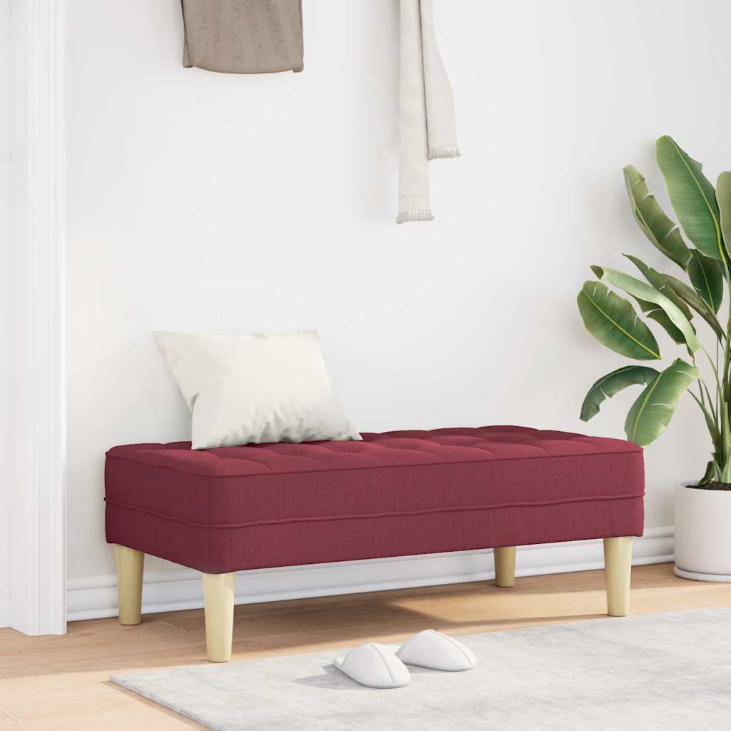 vidaXL Banco con cojín Rojo vino 113 x 57 x 39 cm tela
