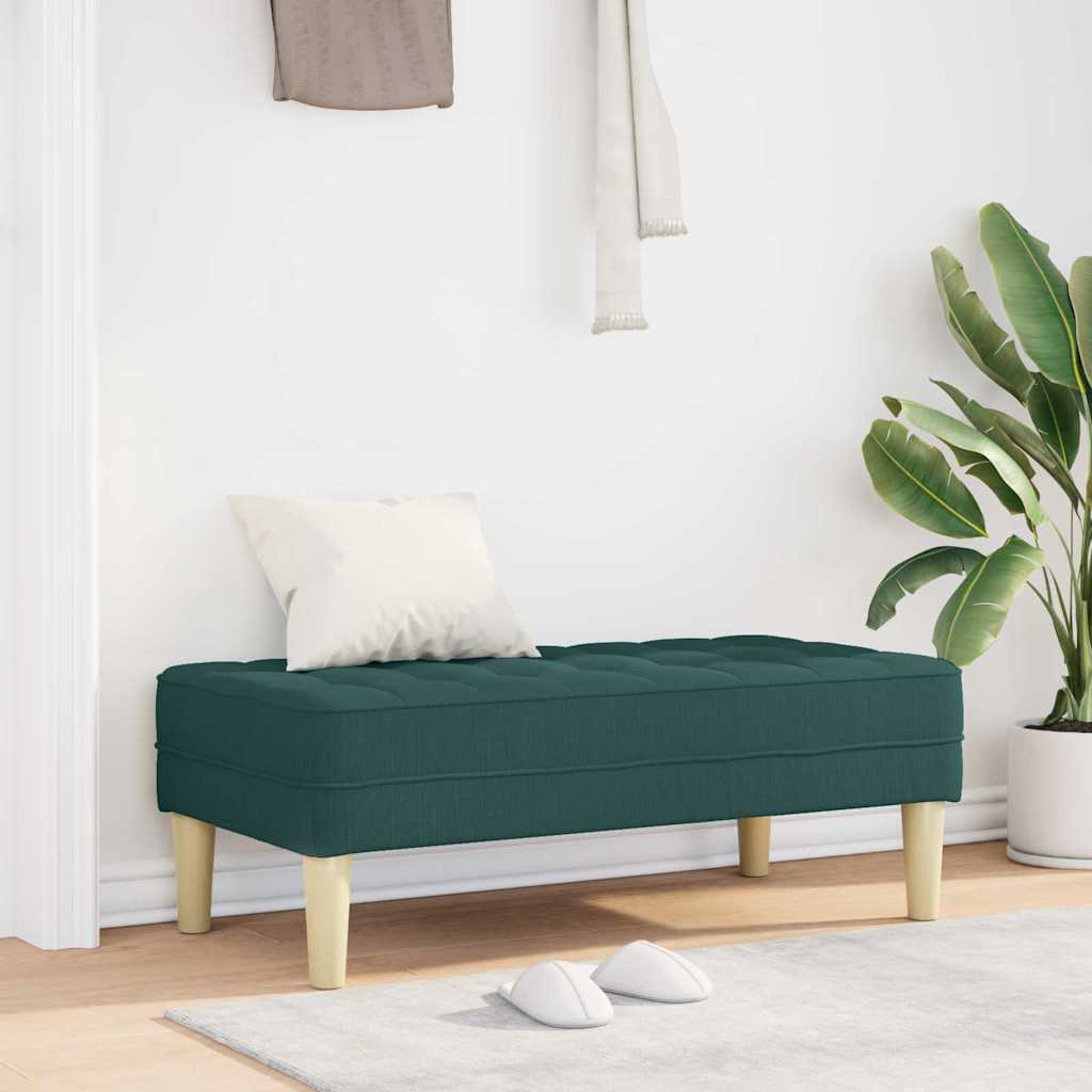 vidaXL Banco con cojín Verde oscuro 113 x 57 x 39 cm tela