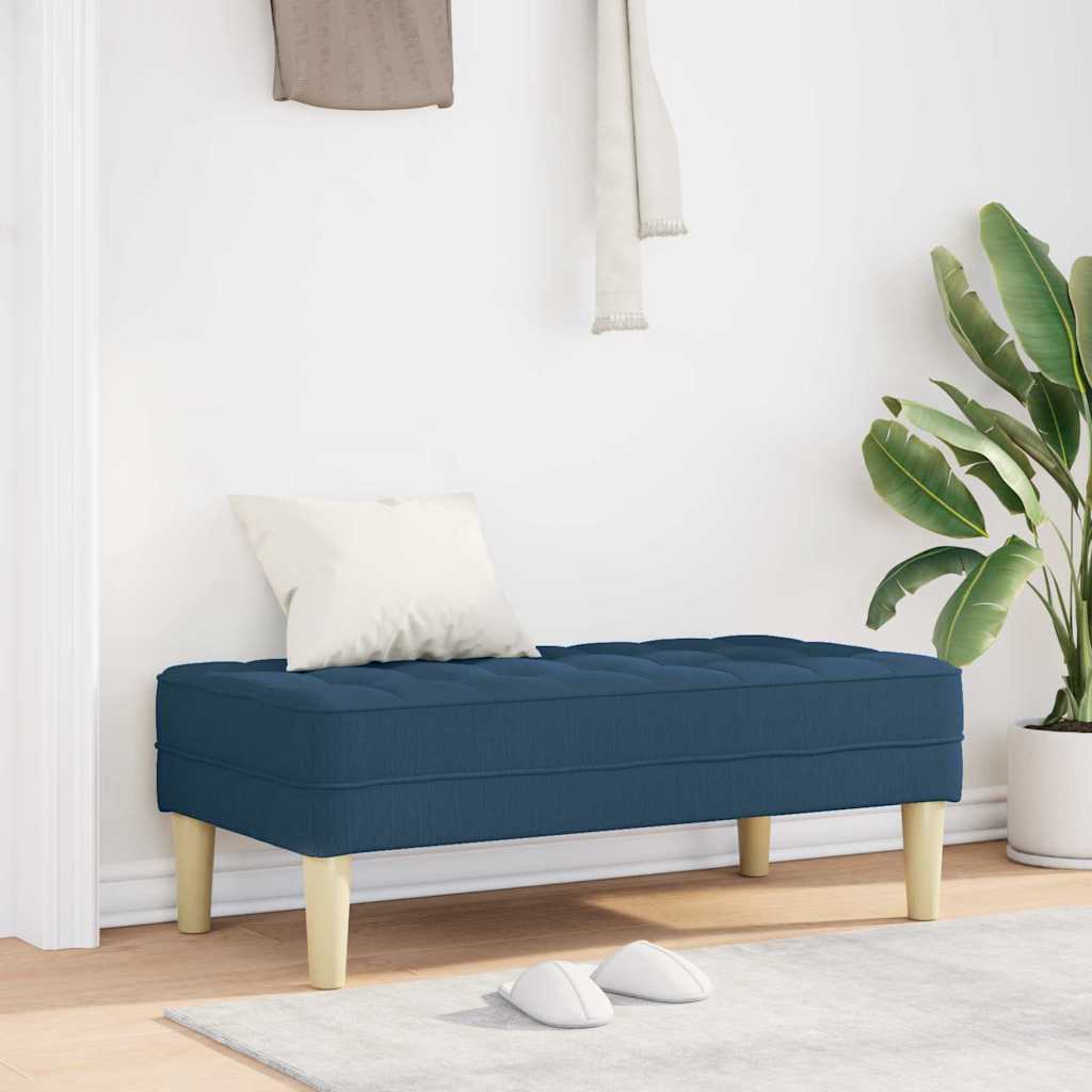 vidaXL Banco con cojín Azul 113 x 57 x 39 cm tela