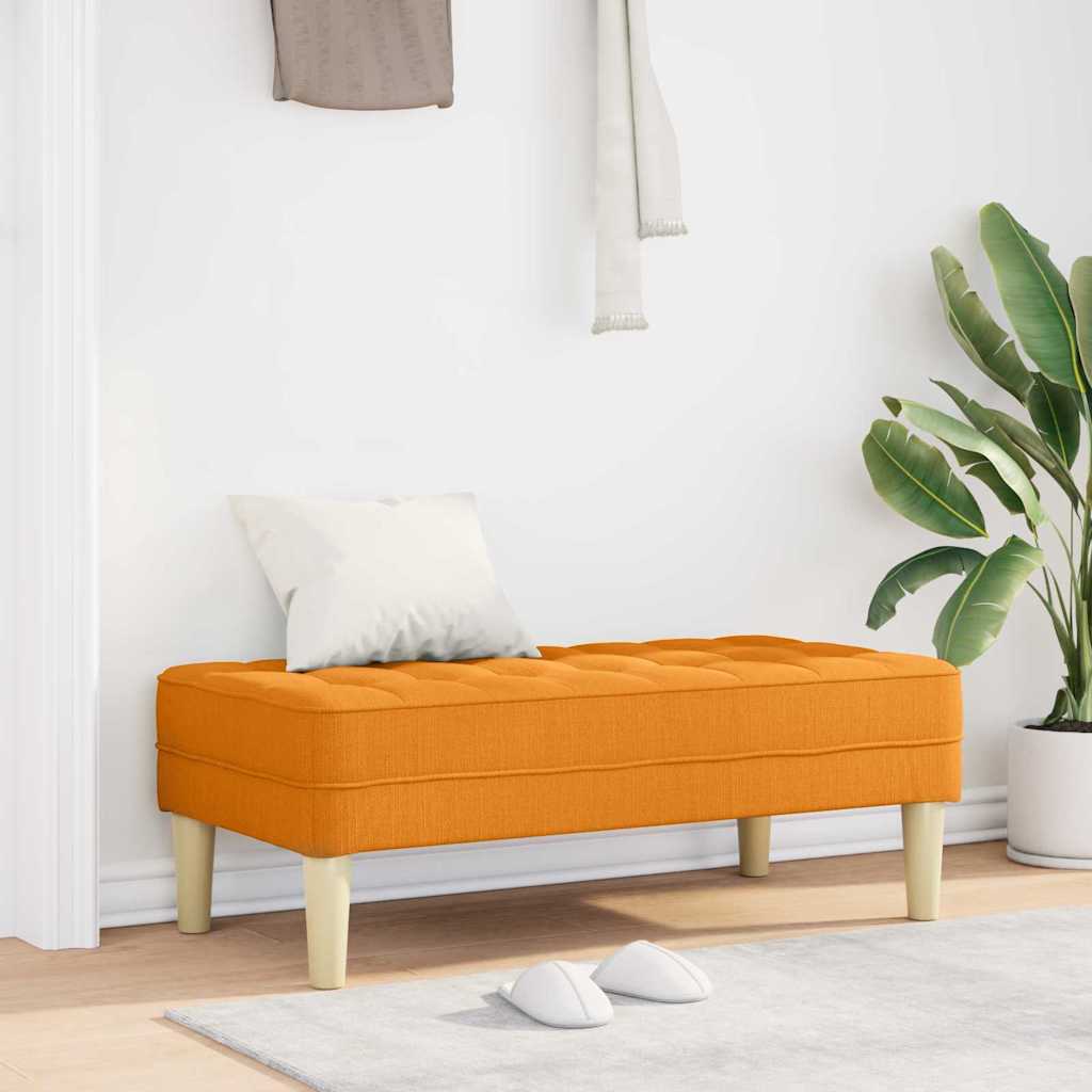 vidaXL Banco con cojín Amarillo oscuro 113 x 57 x 39 cm tela