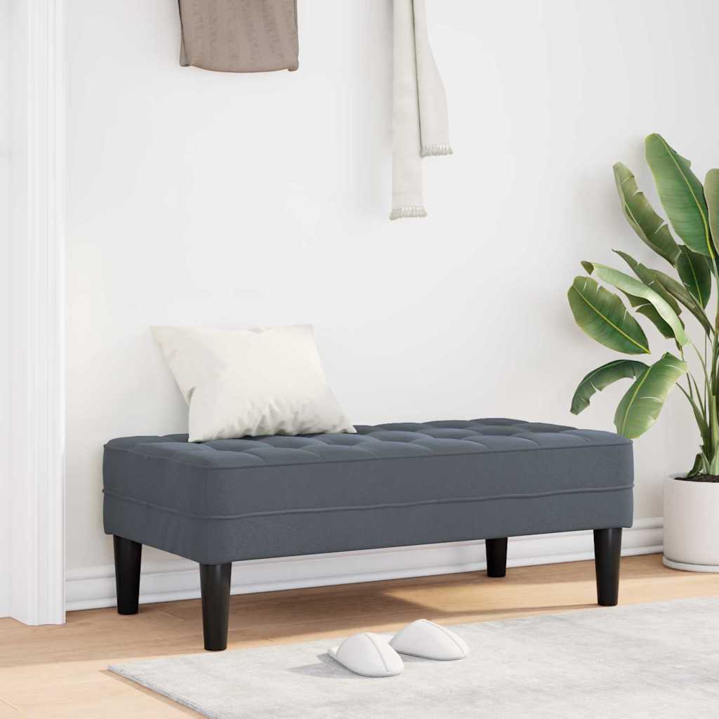 vidaXL Banco con cojín Gris oscuro 113 x 57 x 39 cm Terciopelo