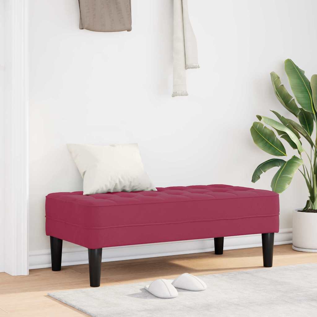 vidaXL Banco con cojín Rojo vino 113 x 57 x 39 cm Terciopelo