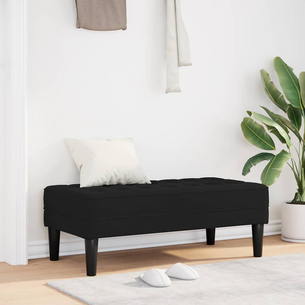 vidaXL Banco con cojín Negro 113 x 57 x 39 cm Terciopelo