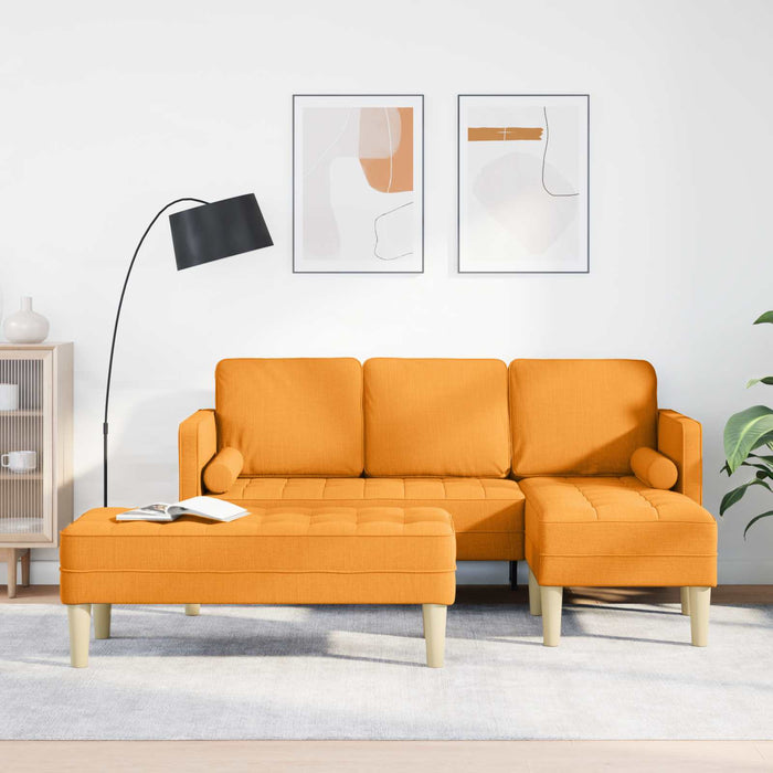 vidaXL Juego de Sofá 2 uds. Amarillo oscuro Poliéster