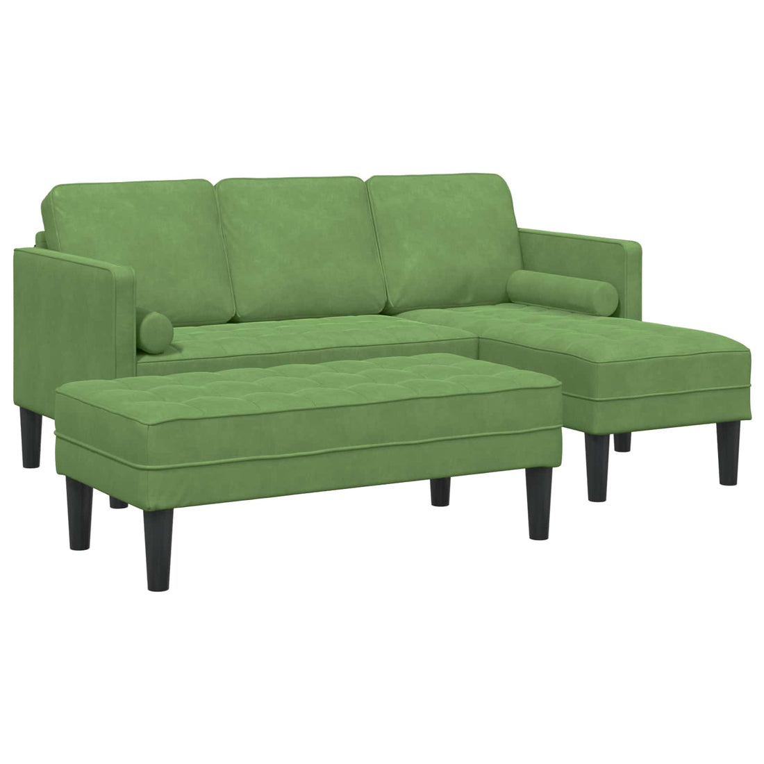 vidaXL Juego de Sofá 2 uds. Verde claro Poliéster